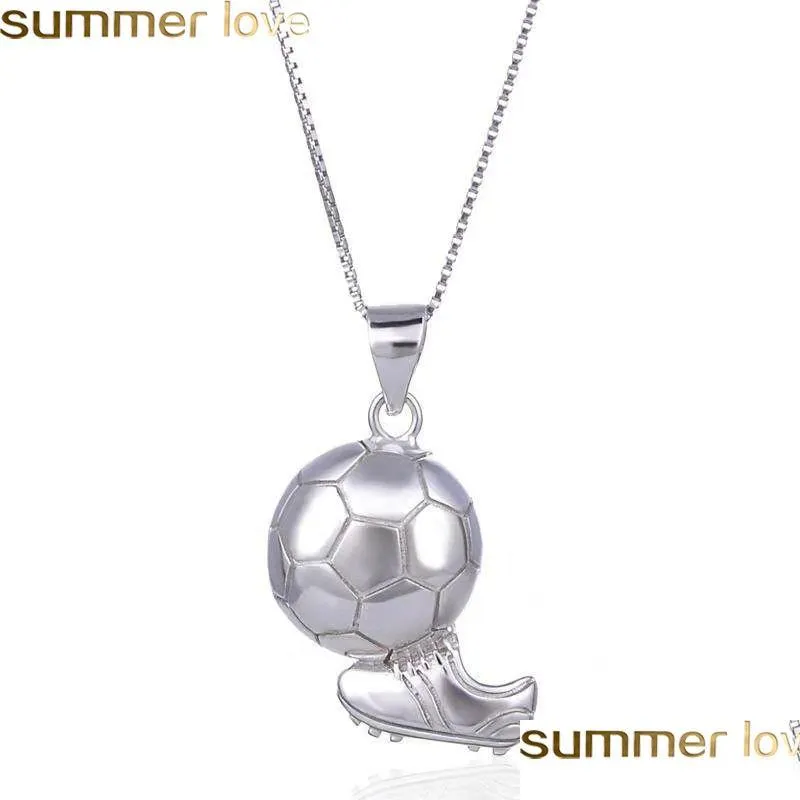 Hänge halsband mode sport fotboll för pojkemän gåvor fotboll boll halsband smycken släpp leverans hänge dh9xa