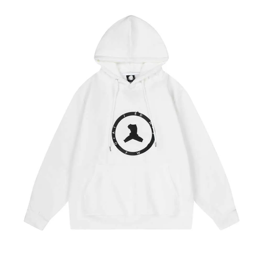 Designer Fashion Luxury White Classic Co branded Aj Hoodie European Ow Limited Edition Mens and Women Pullover Pure Cotton Sweatshirt Sd