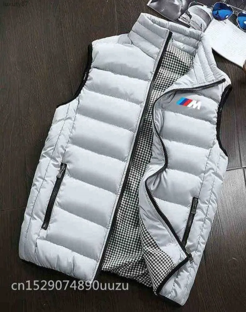 Mens jas voor BMW mouwloos vest winter mannelijke dubbelkleding katoenpadded capuchon lagen mannen dik warme vesten kleding U1549409