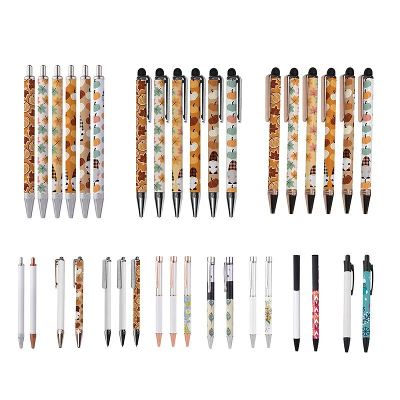 Sublimation Black heat transfer pen Press the dynamic ballpoint pen to heat up the pattern logo