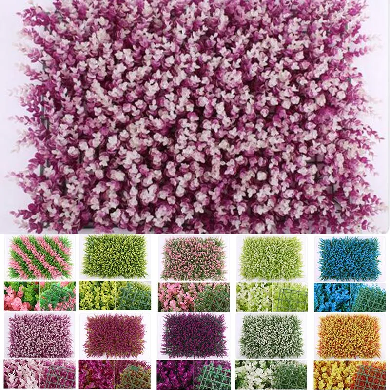 Flores decorativas grinaldas zerolife Planta parede de grama artificial decorações de flores falsas para painéis de gramado de cenário doméstico Decalques de decalques Garden Weddin