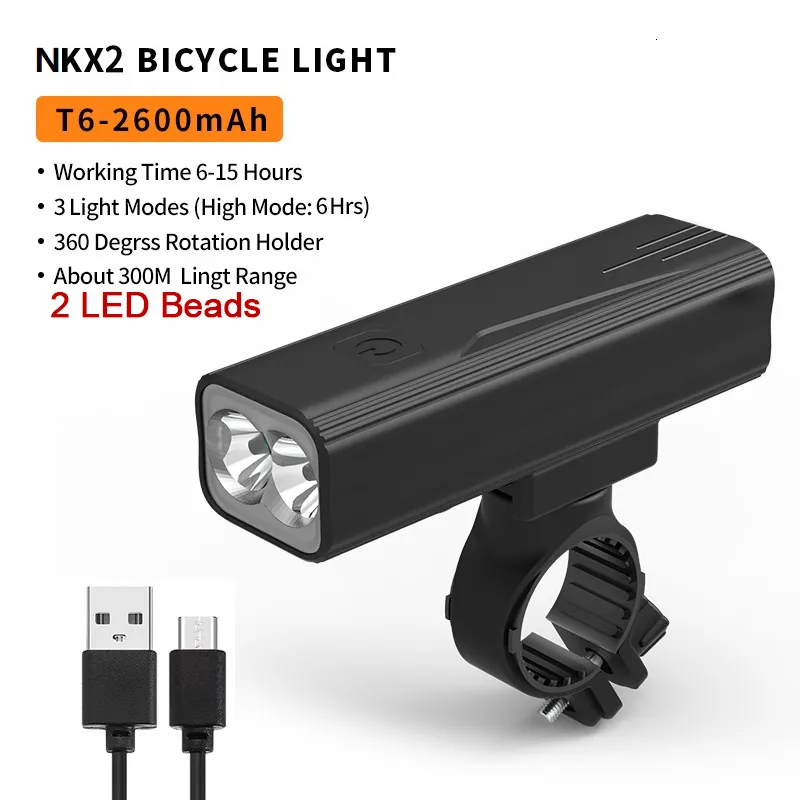 Luz Bicicleta Incorporada 10000mAh USB Recargable Trasera Faro Lámpara  Delantera 