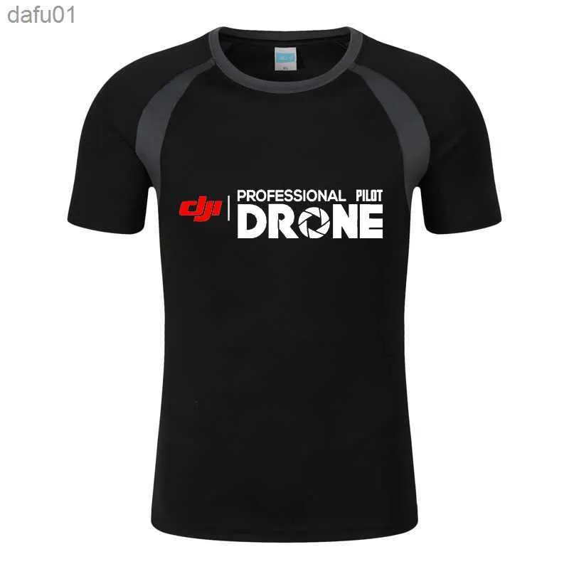 T-shirt da uomo Dji Professional Pilot Drone 2021 Mens New Fashion Summer Hot Cotton Raglan Shorts Sleeve O Neck Streetwears T-shirt Top L230520