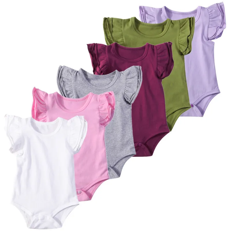 DHgate.com:Cotton Rompers for Infant Baby Girls with Ruffles: 3-Pack ...