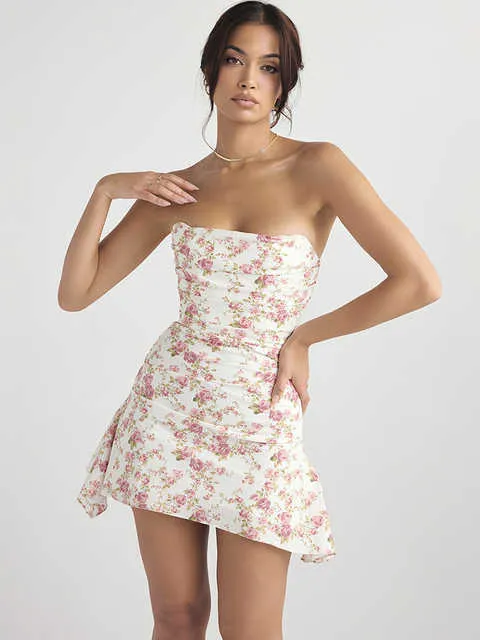 Double Layered Satin Mini Strapless Mini Dress - Elegant Strapless Summer 2022 Outfit for Women - Perfect for Parties, Birthdays, and Holidays