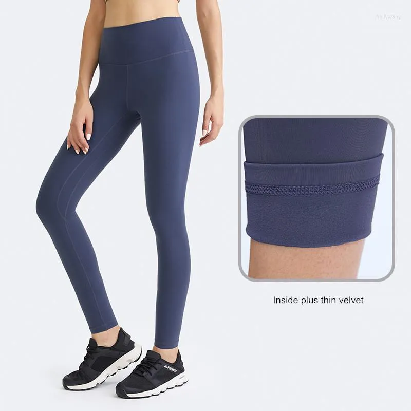 Aktive Hosen Meerjungfrau Kurve Herbst Winter Plus Samt Sport Fitness Leggings Frauen Hohe Taille Eng Yoga Mit Integrierten Taschen