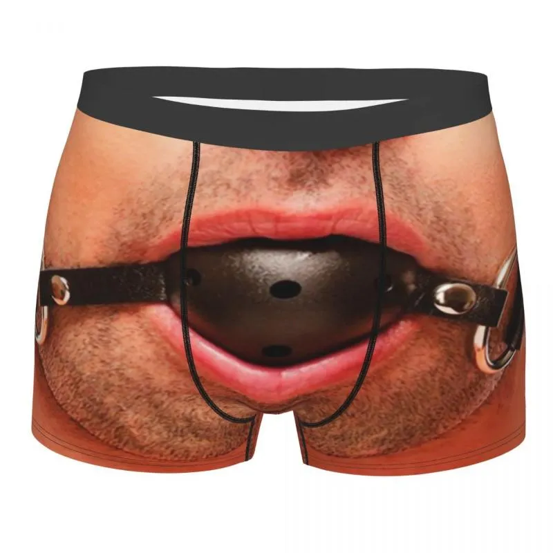 Underpants Custom Black Gag Ball Underwear Men Stretch BDSM Kink