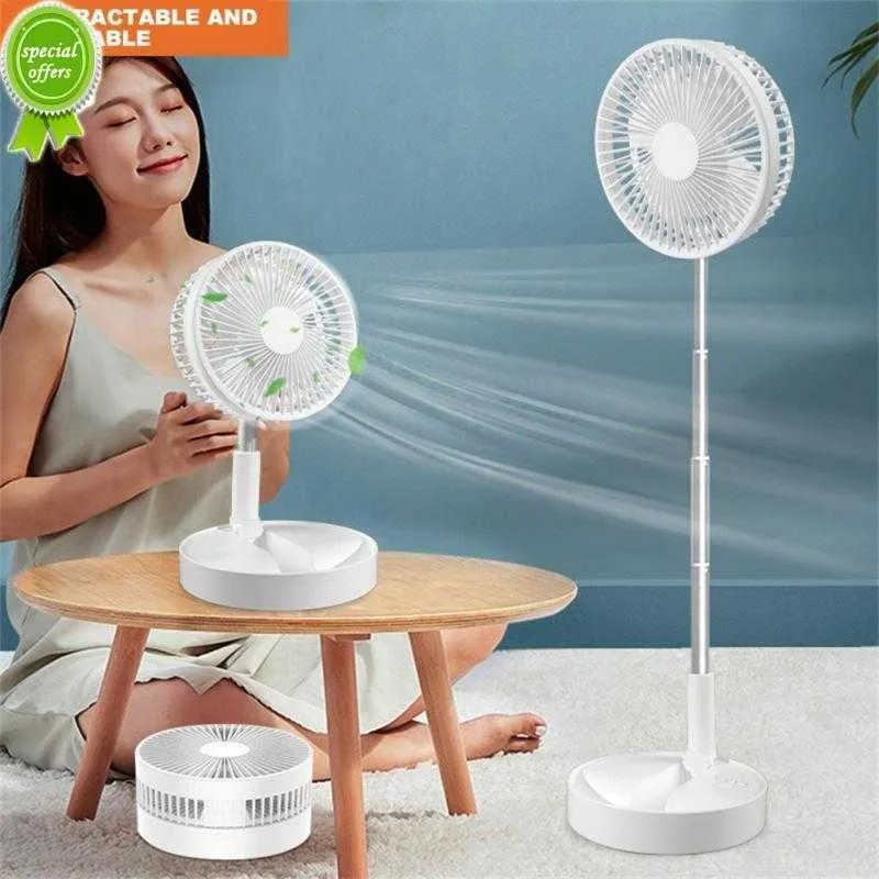 Nowy przenośny wentylator do ładowania mini składanego teleskopowego podłogi Niski hałas 7200 mAh Electric Fan Chłodzenie dla domowej sypialni biuro sypialni