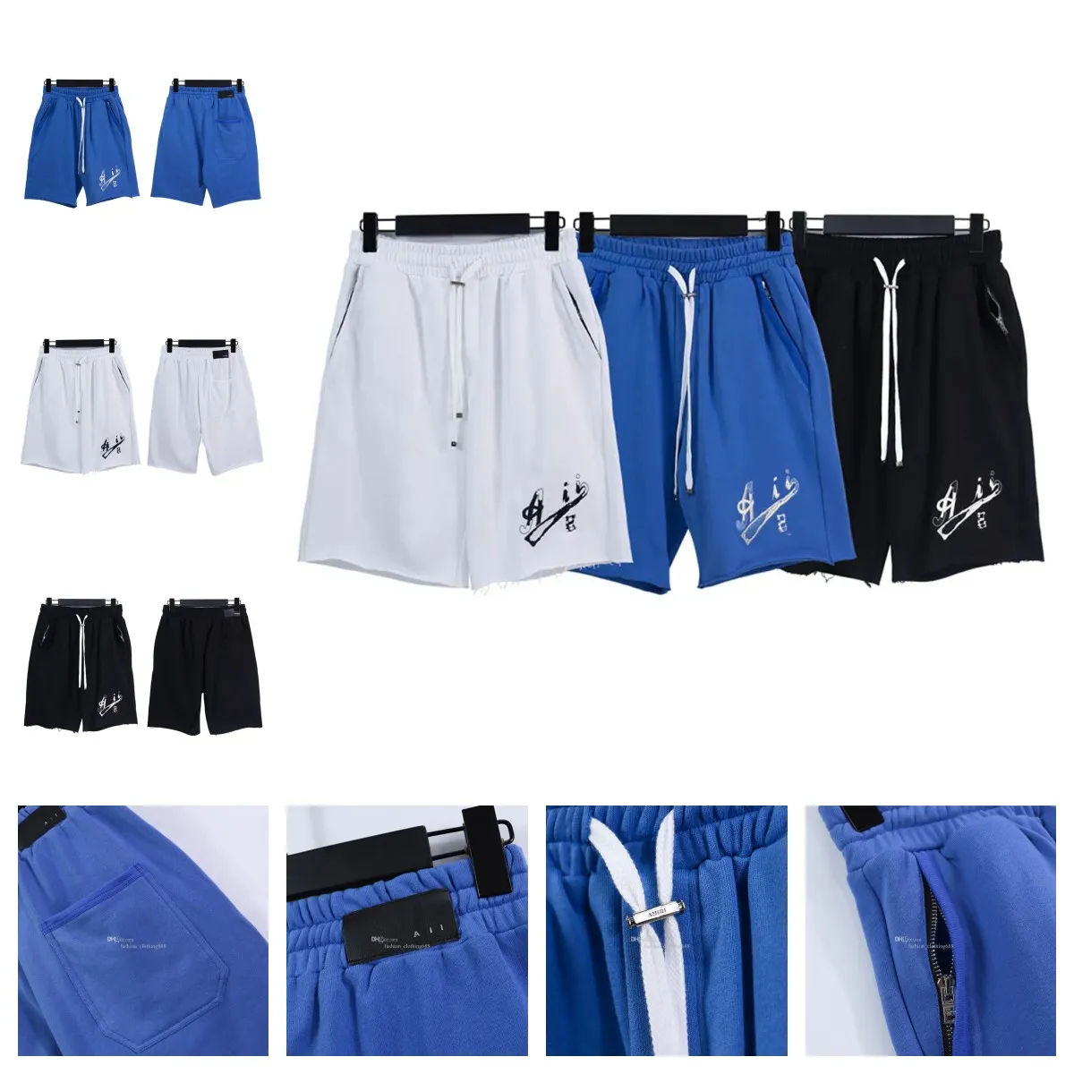 Mens Fashion Shorts Brand Designer Solid Color Track Pant Summer Casual Trend Streetwear Pure Cotton Breathable Man Short Wear Black Blue White Asia Size S-XL