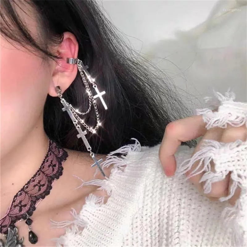 Stud -oorbellen voor vrouwen Tassel Creative Earings Dames Fashion Cross Jewierely Girl Silver Color Koreaanse klassieke metal Oorbellen