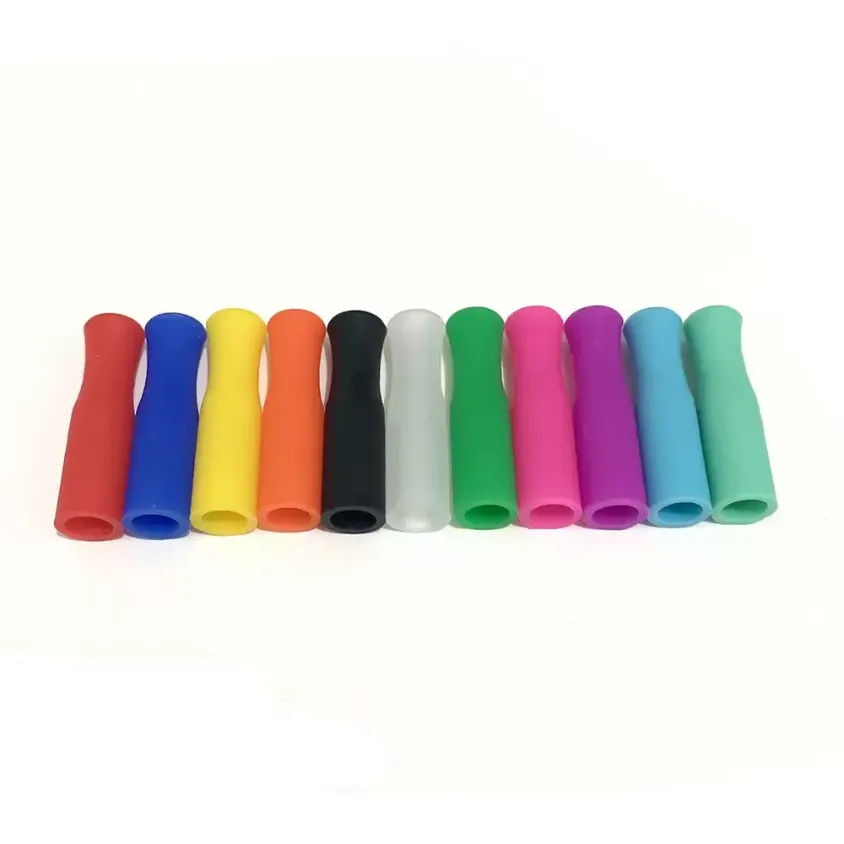 Embouts en silicone pour pailles en métal de 11 couleurs adaptés à la paille en acier inoxydable de 6 mm de large FY5744 ss0526