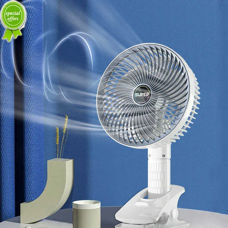 Nieuwe draagbare ventilator USB-oplaadbare 3-versnellingen Wireless Electric Fan Handventilator Clip Circulator Koelventilator voor camping Desktop Office