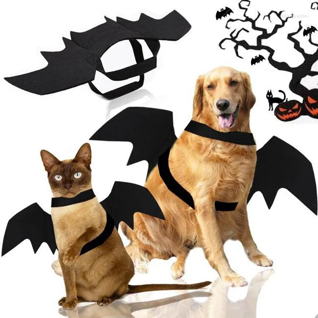 Abbigliamento per cani Black Pet Cat Bat Ghost Puppy Animal Cosplay Vestiti Ali Costume di Halloween