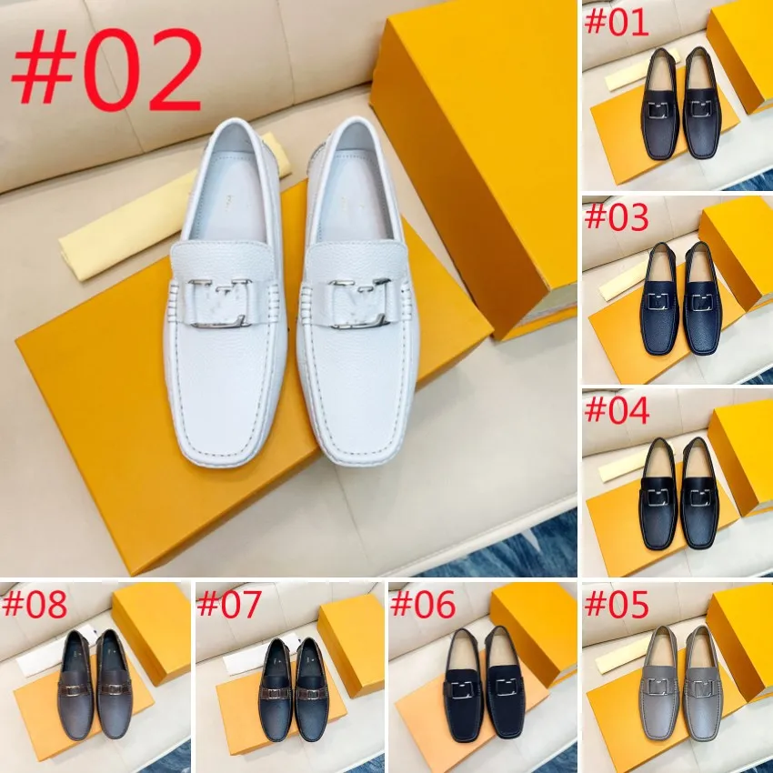 Designer loafers män handgjorda läderskor avslappnade körlägenheter slip-on skor mockasins båtskor svart/vit/blå plus storlek 38-46