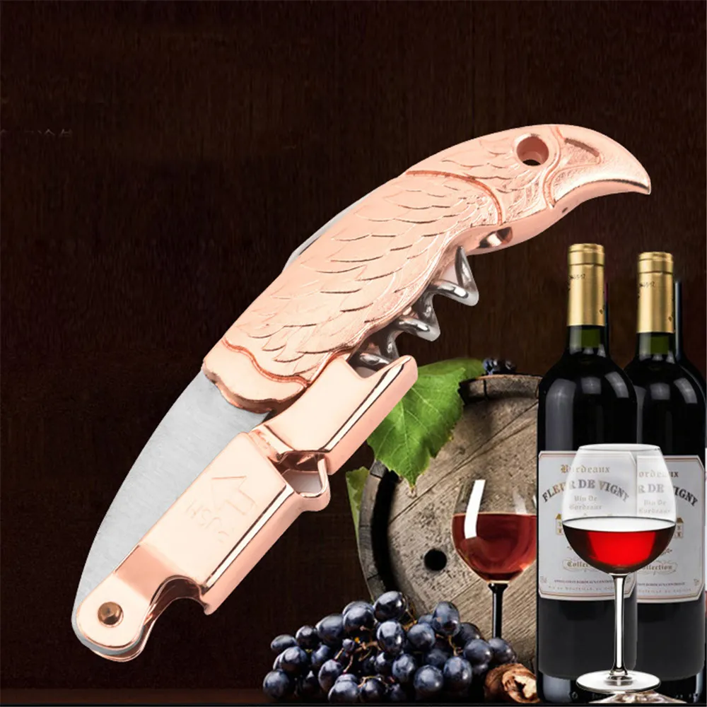 Waiter Corkscrew Wine Key Bottle Opener with Foil Cutter Stainless Steel All-in-one Rose Gold KDJK2304