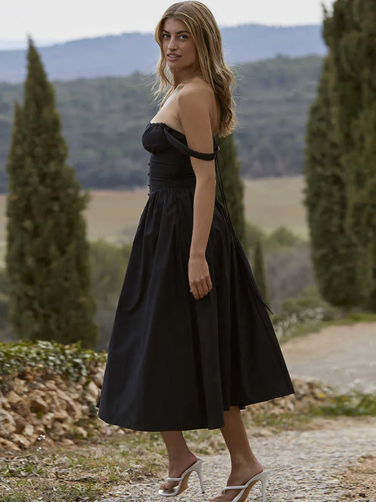 Chic Black Sundress Midi Womens Garden Party... From Join3, $29.9 In Bulk |  DHgate.Com