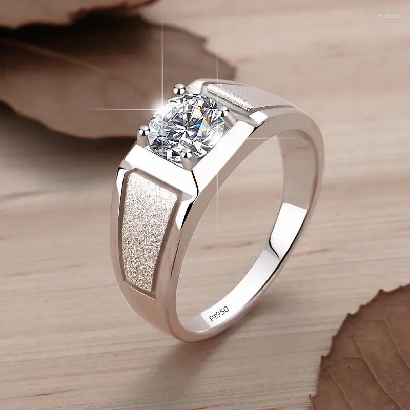 Pierścienie klastra luksusowy 1ct mosanite Pierścień 925 srebrny srebrny biżuteria d Color vvs1 Diamond Reagement Wedding Gra