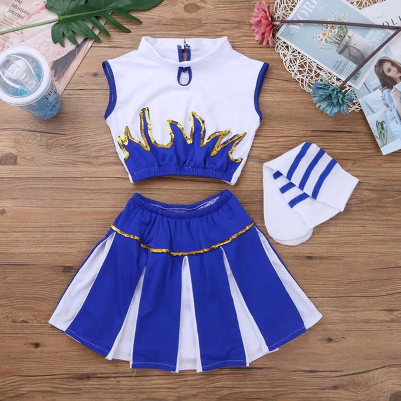 Girls Cheerleader Costume For School Carnival Halloween Cosplay