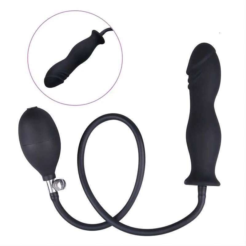 Sex Toy Massager Super Large Inflatable Huge Big Anal Plug Max Pump Dilator Expandable No Vibrator Butt Balls