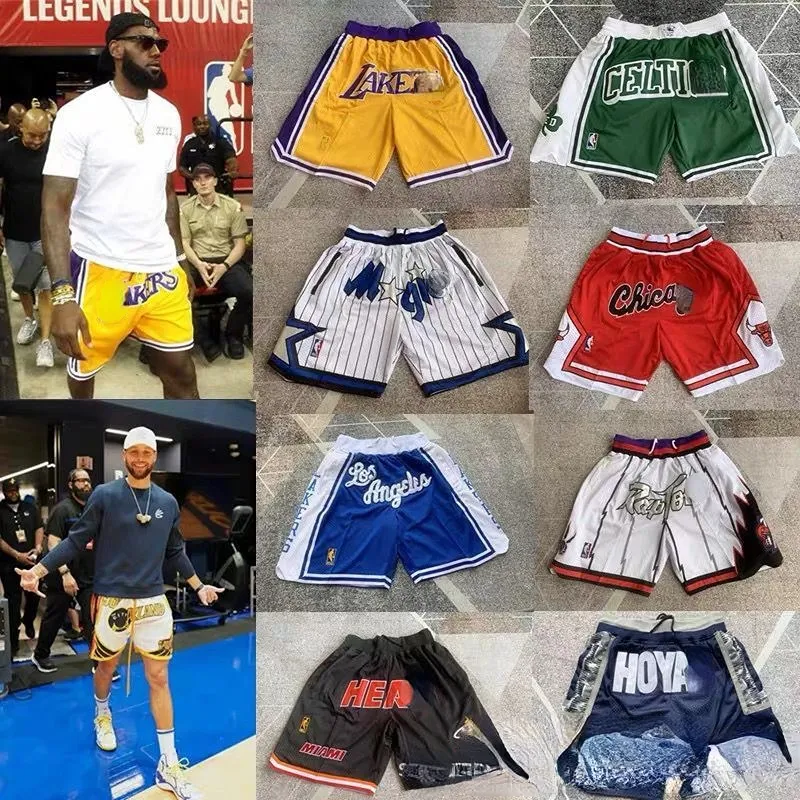 Basketball Team Sports Shorts Breathable Letters Embroidered Fashion Street Shorts