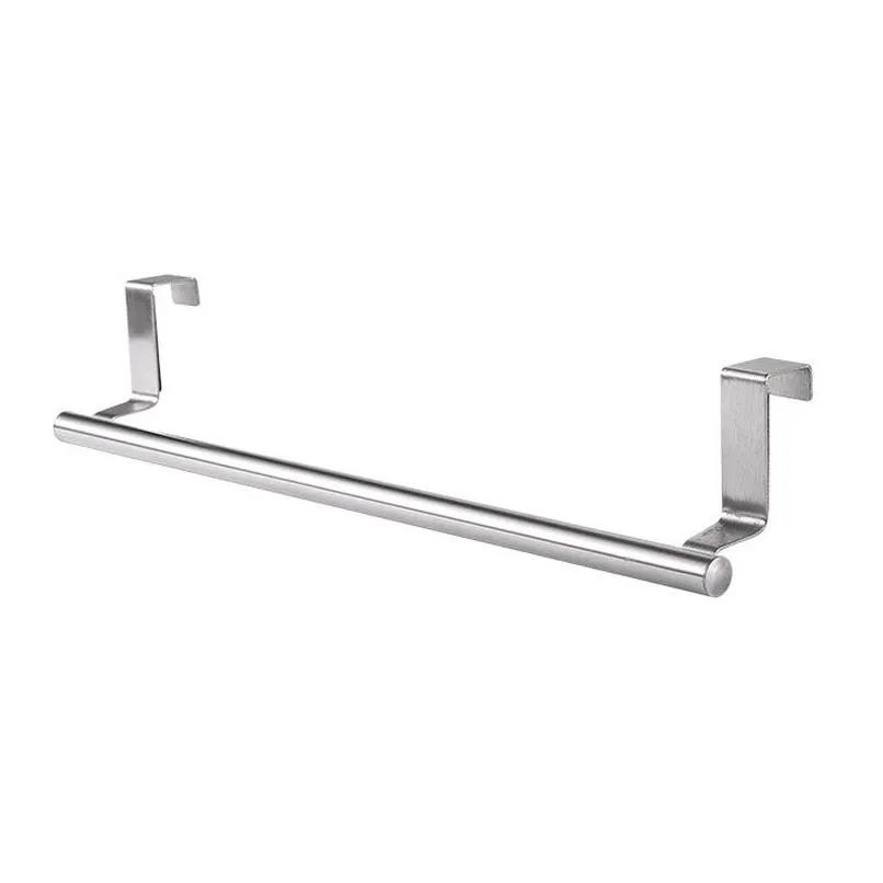 Towel Racks Stainless Steel Rack Over Door Towels Bar Hanging Holder Bathroom Kitchen Cabinet Rag Shelf Hanger Organizer Hy0327 Drop Dhfzr