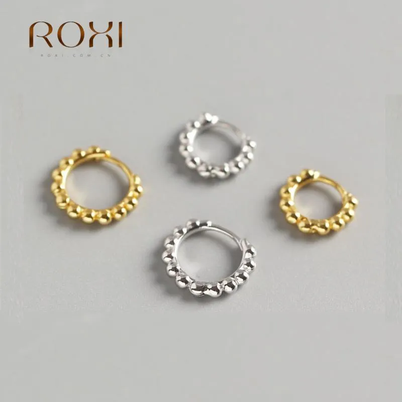 Roxi Classic Small Round Beads Gold Hoop Oorbellen Punk Simple Circle Earring Women Sieraden 925 Sterling Silver Oorringen Ear Clip