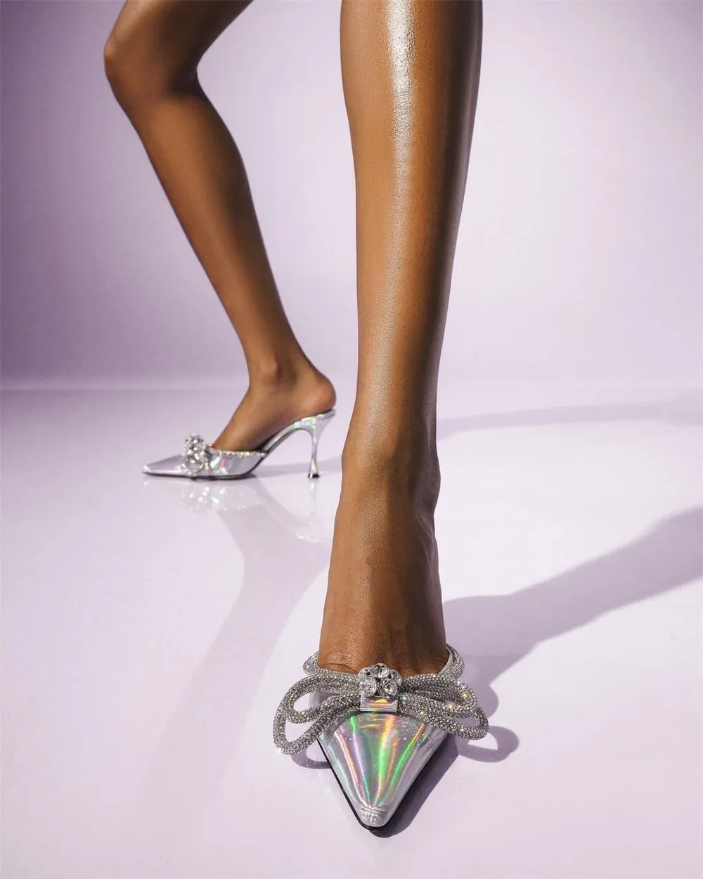 Top Designer Sandalo da donna con tacco alto Hu Butterfly Diamond slide sandalo pantofola con cristalli impreziositi con punta a punta tacchi a spillo sandali sottili