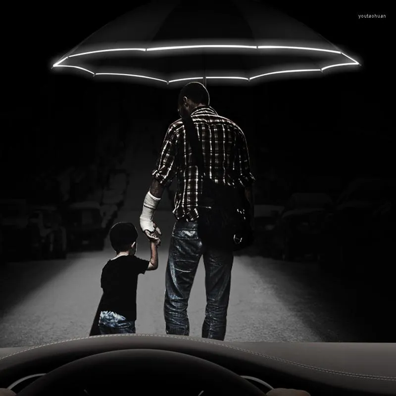Paraplu's Volledige automatische omgekeerde vouwing Sunshade Travel Paraplu; Auto paraplu reflecterende zaken
