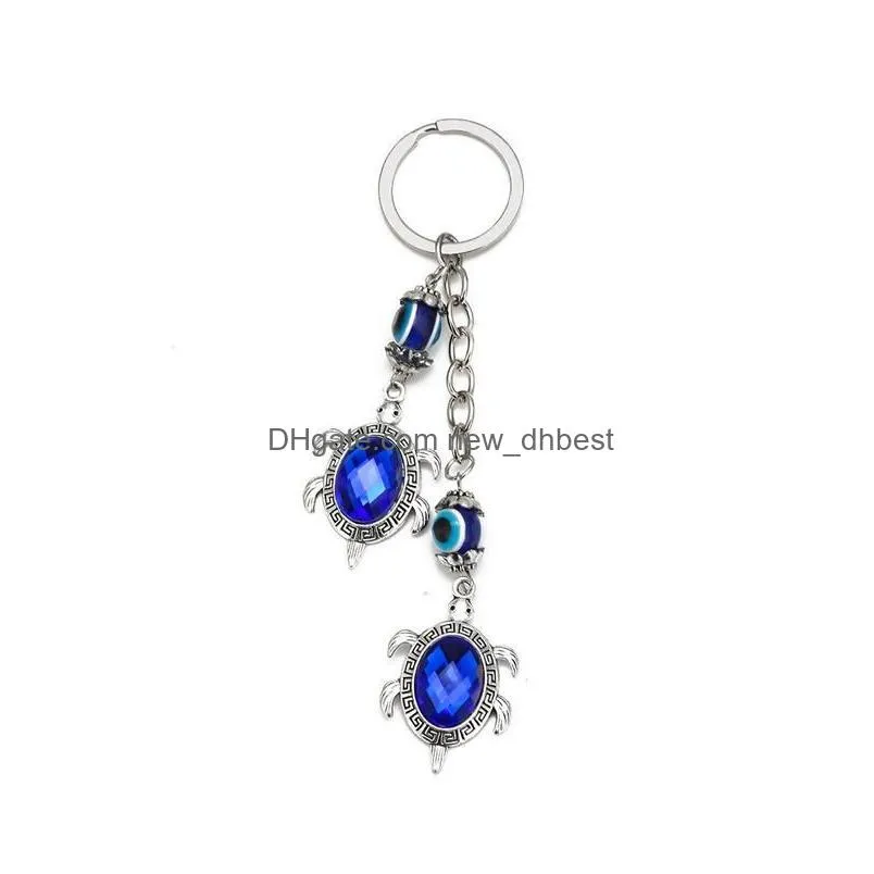 Principais anéis de moda animal elefante elefante mão Mão dos olhos malignos ChainChain Chain de vidro Lucky Blue Olhe O olho de ornamento Keychains Drop Delt Dhlur