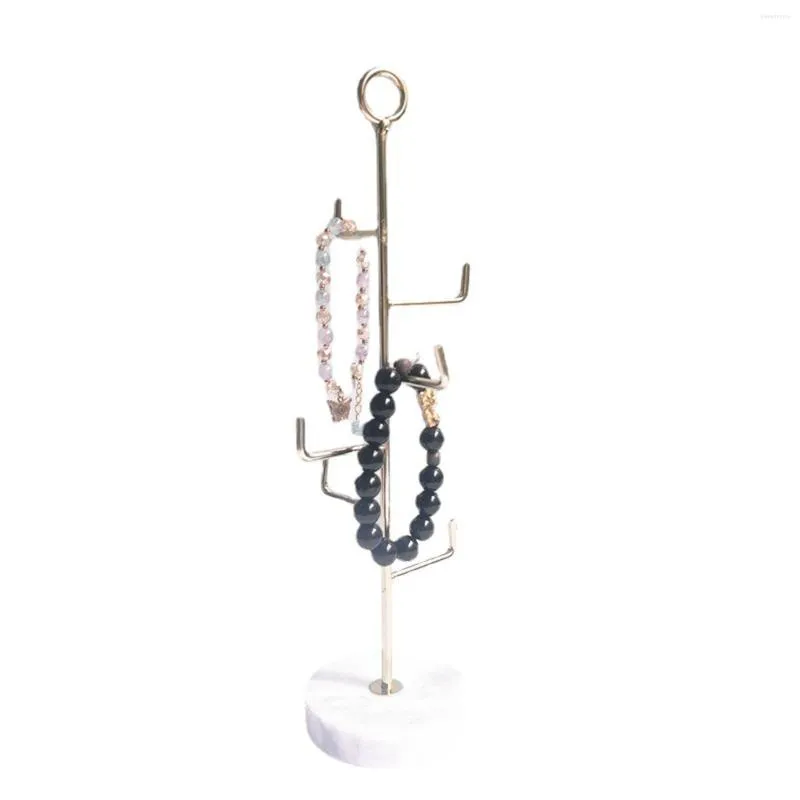 Pochettes à bijoux 6 niveaux collier bracelet présentoir base blanche pour assembler un organisateur simple et élégant