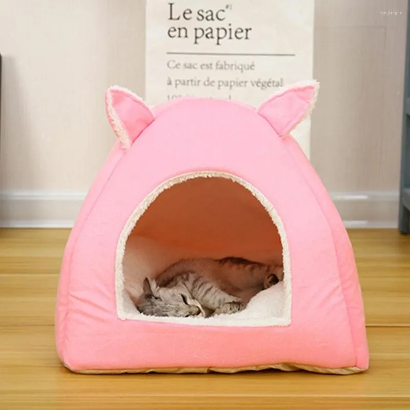 Letti per gatti Winter Warm House Bed Ears Pet Cave Nest Cuccia per cani di piccola taglia Cuccia per gattino