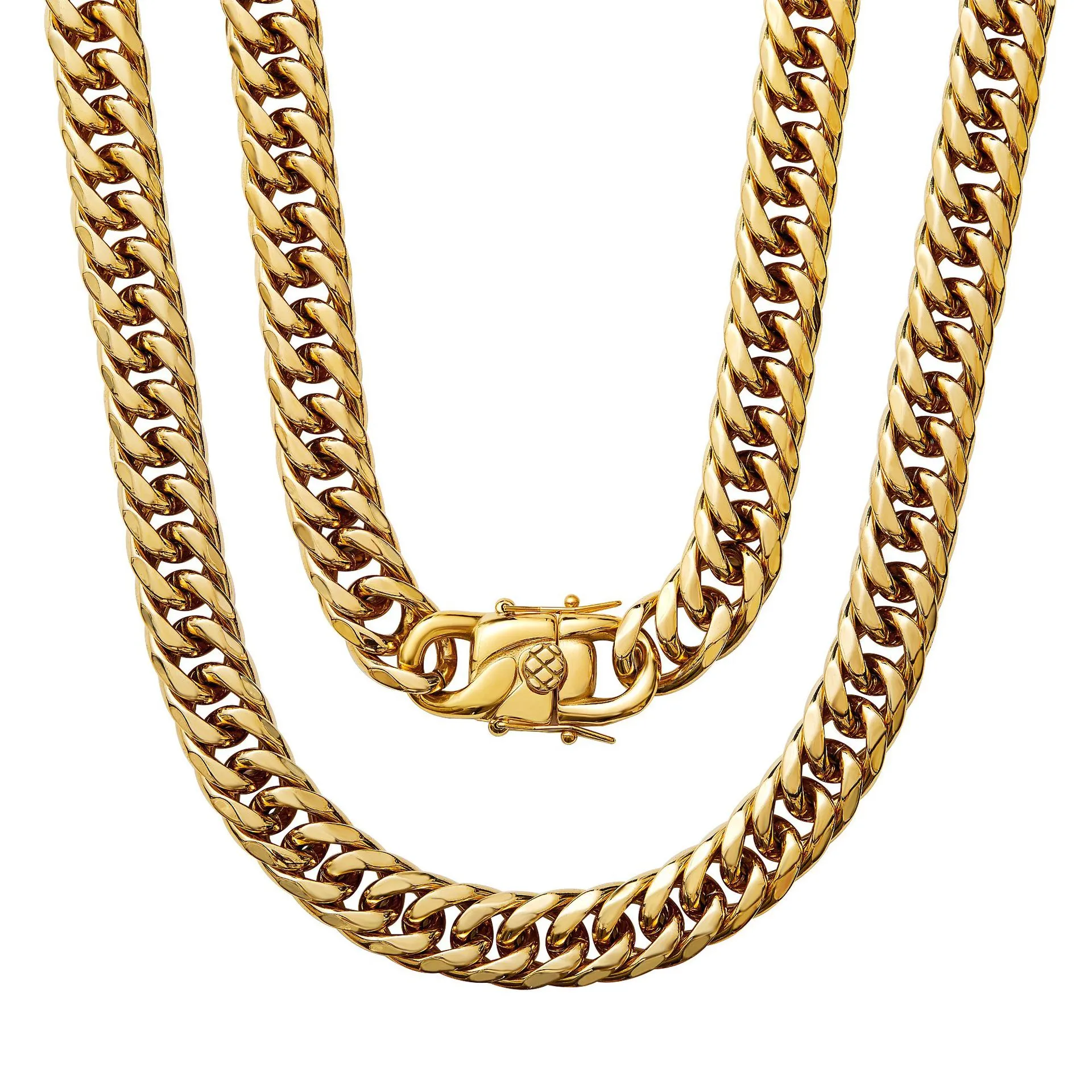 30 Zoll 11/13/16/21 mm Neue Herren-Halskette aus schwerem Gold, 14-Karat-Massivgoldfüllung, dicke kubanische Kette, kubanische verschlüsselte grobe Kette