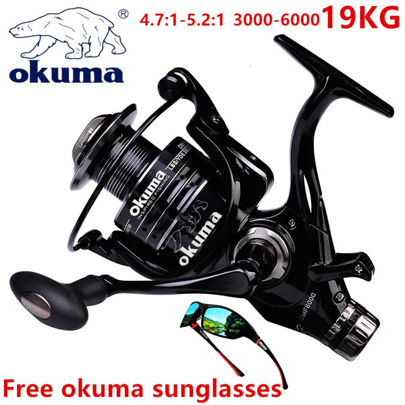 Baitcasting Reels Okuma All Metal Wire Cup Spinning Fishing Boat 5.2 1 4.7 Tamburo rotante Resistenza 19KGRotazione 3000 6000 230525