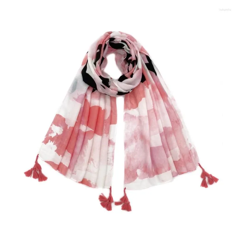 Foulards M's imprimé Style européen et américain crème solaire Talma foulard en soie femmes coton lin coréen épaissi ethnique