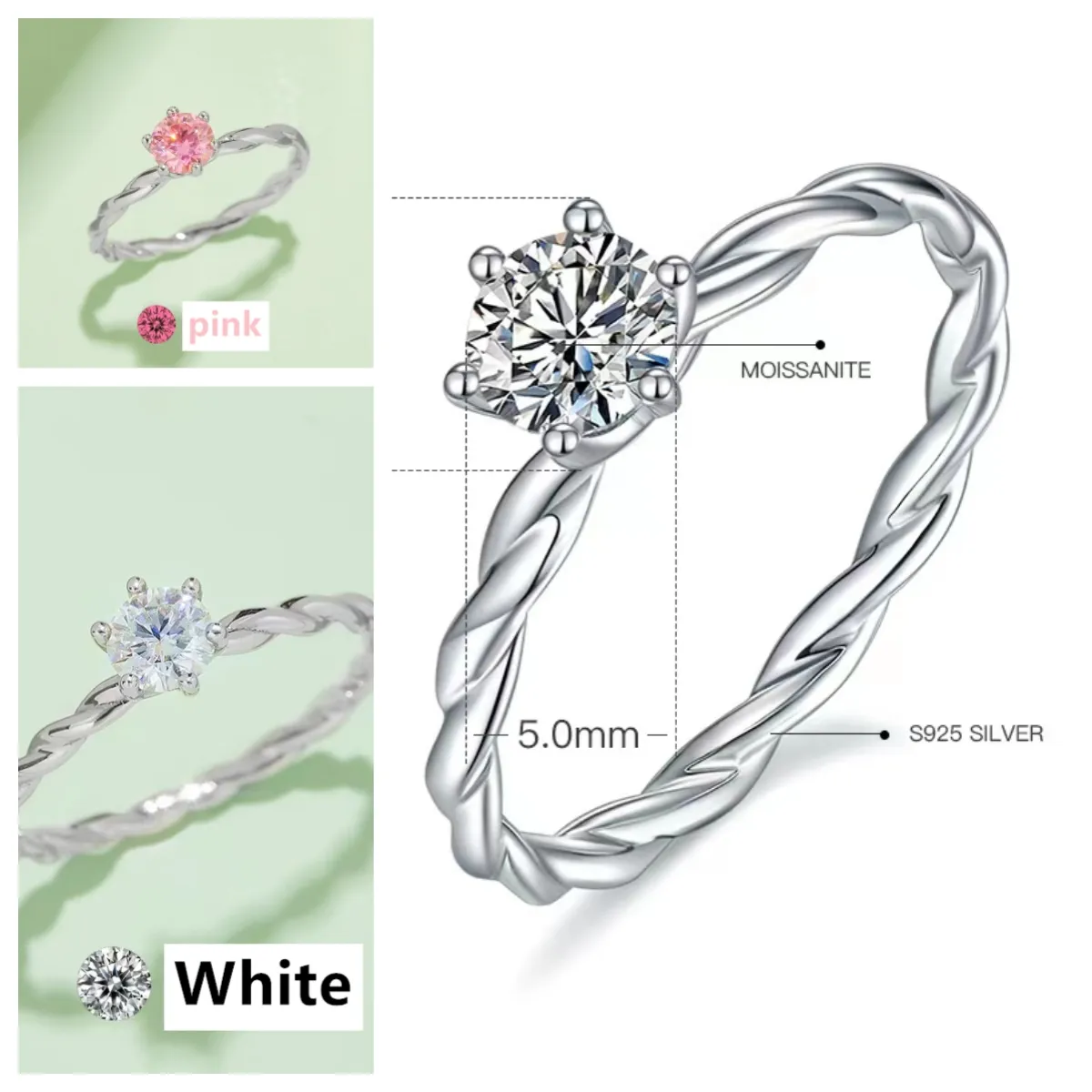 Verlovingsringen liefde ring moissanite diamanten ringen trouwring gouden ring gegevene vrouwen ringen voor vrouwen designer sieraden bague desiner ring sieraden M18B