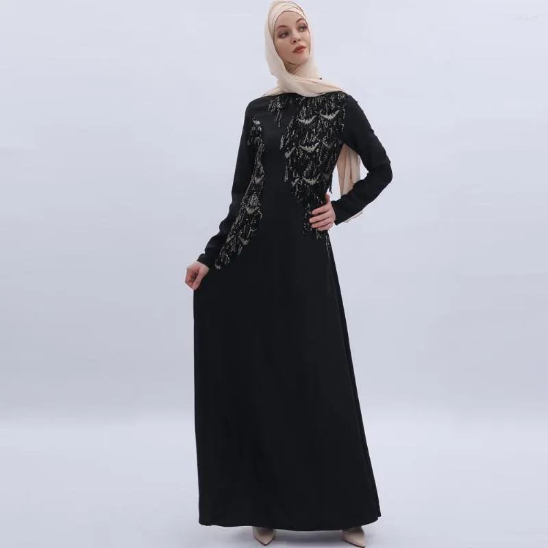 Robes décontractées à paillettes de glands habiller la mode des femmes musulmanes longues Summer Summer Loose Robe arabe Turquie Caftan Ramadan Dubai Ladies Abaya