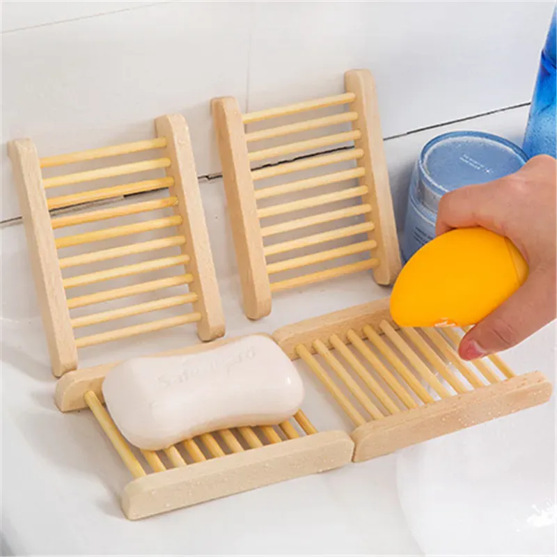 Naturalne drewniane drewniane naczynia mydła prosta design nowoczesny stojak na stojak na stojak bez poślizgu stojaki na mydła taca schludna i