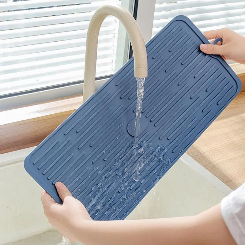 Table Mats Drain Pad Roll-up Storing Tableware Heat-resistant Anti-scalding Drying Mat Faucet Drip Protection