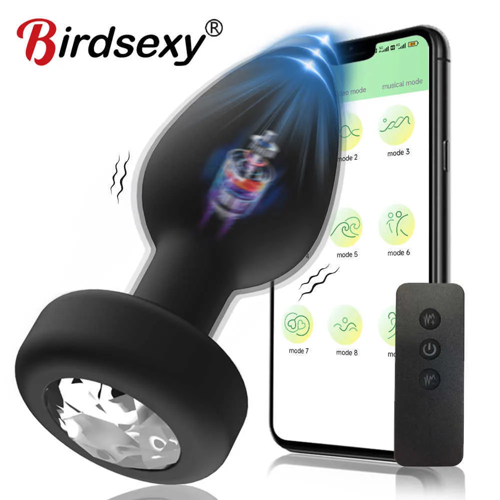 App Remote Anal Vibrating Plug Point Dildo Vibrador Prostate Mass Vagina Bluetooth Toys para homens e mulheres