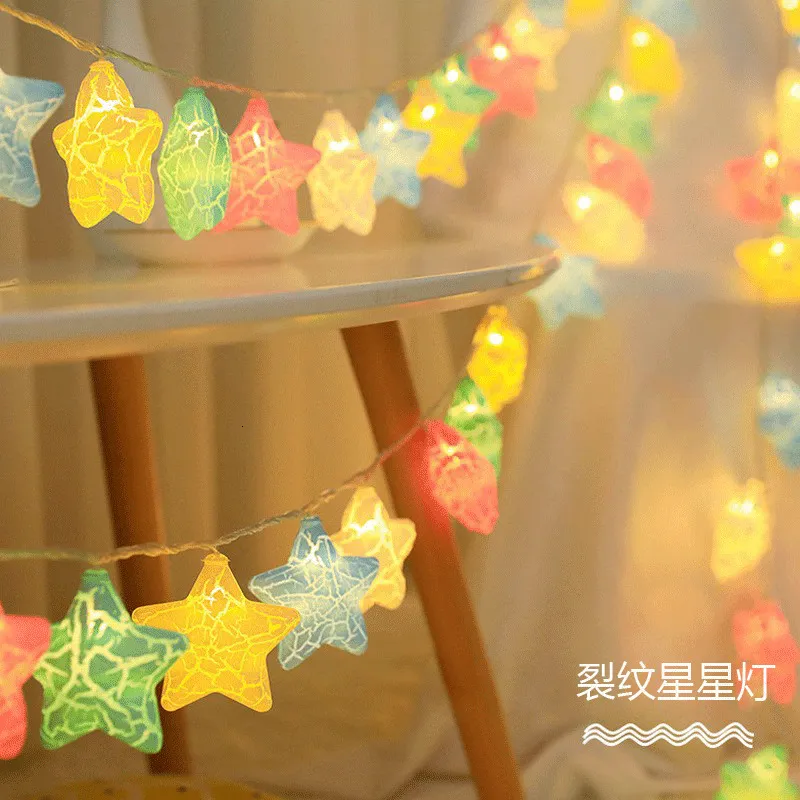 Tuindecoraties LED Smlie Cloud String Lights Fairy Garland Curtain Children Slaapkamer Lamp Chian Jaar Kerstmis Outdoor Decoratie 230525