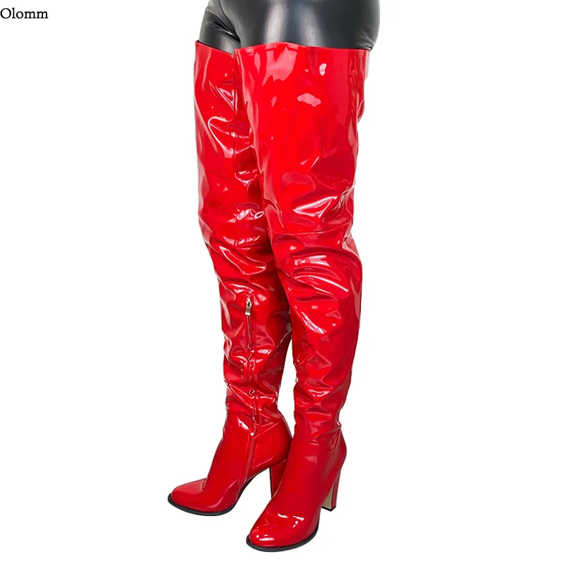 DHgate Thigh High Boots for Women Comfort Square High Heels Round Toe 6 Colors Fashion Shoes for Ladies Plus Size 5 20 Shoes Accessories