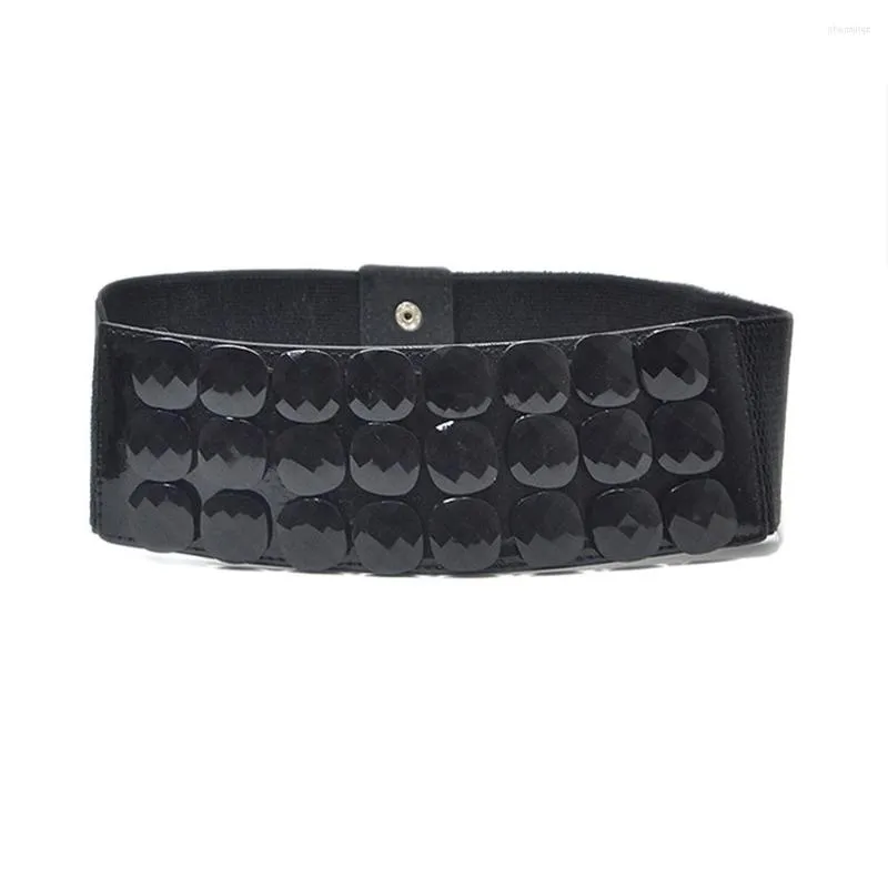 2023 Womens Wide Leather Belt With Elastic Adjustment Waistband Style