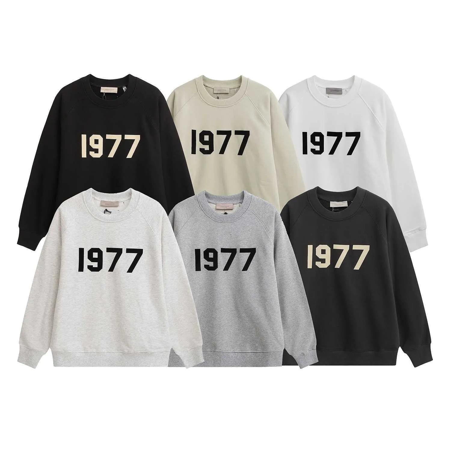 Heren Hoodies Fashion ESS Designer Hoody Hoge versie ESS Autumn en Winter Nieuwe High Street Fog Dubbele lijn Geflocked Round Neck Sweater