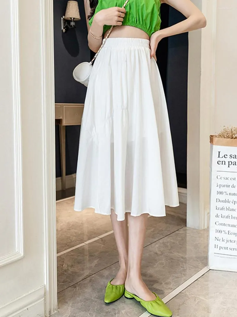 Skirts 2023 Women S Vintage Mid Length A Line Skirt Elastic