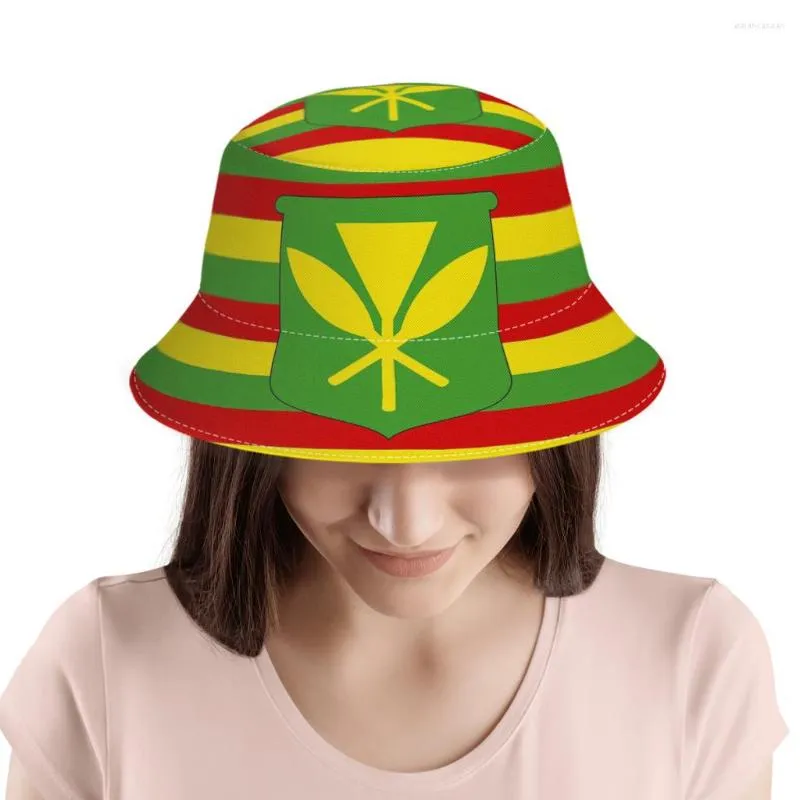 Kanaka Maoli Native Hawaiian National Flag Rasta Bucket Hat For