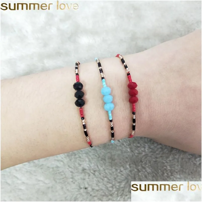 Charm Armbänder Böhmische Kristall Perlen Charms Armreifen Für Frauen Dünne Miyuki Einstellbare Perlen Armband Schmuck Kinder Geburtstag Dro Dhtub