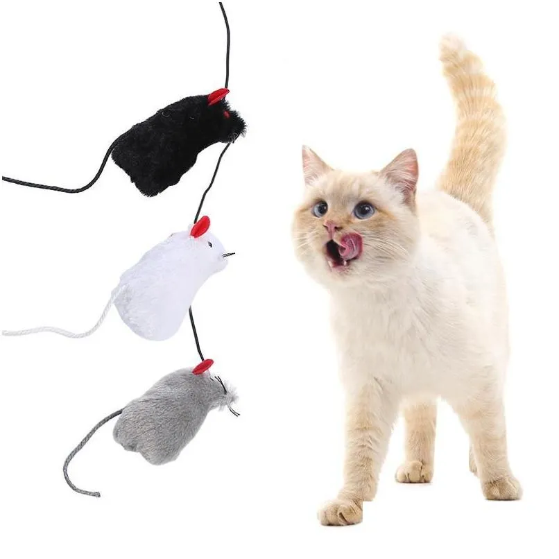 Cat Toys Pet Toy Ring Mouse Plush Interactive Mice Animal Stuff Products Drop Delivery Home Garden Supplies Dhwmu