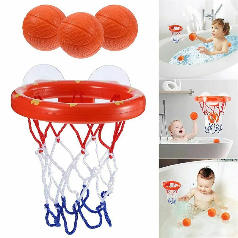 Badespielzeug Babybadewanne Kleinkind Junge Wasserspielzeug Badezimmer Badewanne Schießen Basketballkorb mit 3 Bällen Kinderspielset im Freien Niedlicher Wal 230525