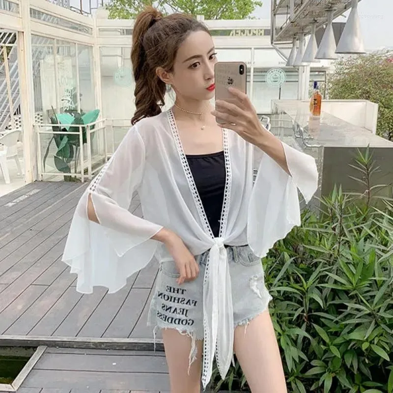 White chiffon kimono jacket store