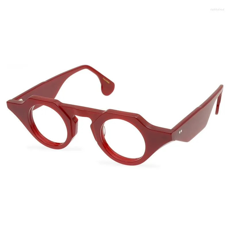 Okulary przeciwsłoneczne Ramki retro Euramerican Gruste szerokie mutilkolor dopasowana rama octanowa mała okrągła styl unikalny trend mody vintage